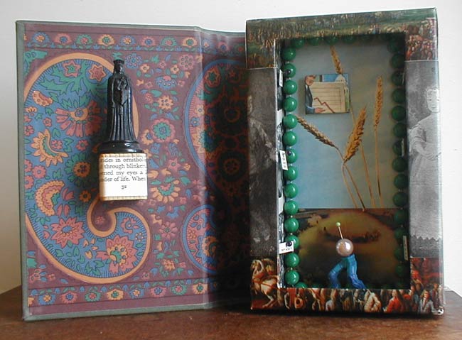 "Harvest (the black queen)" boxed assemblage by Frank Turek