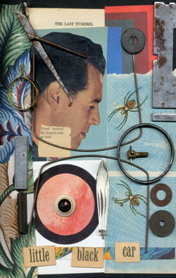 The last Tumbrill, assemblage print by Frank Turek